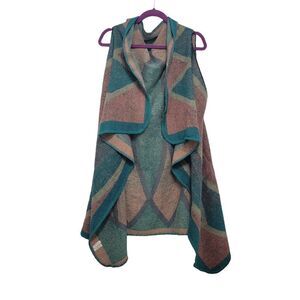 Boho Turquoise and Pink Blanket Vest. Free Size
